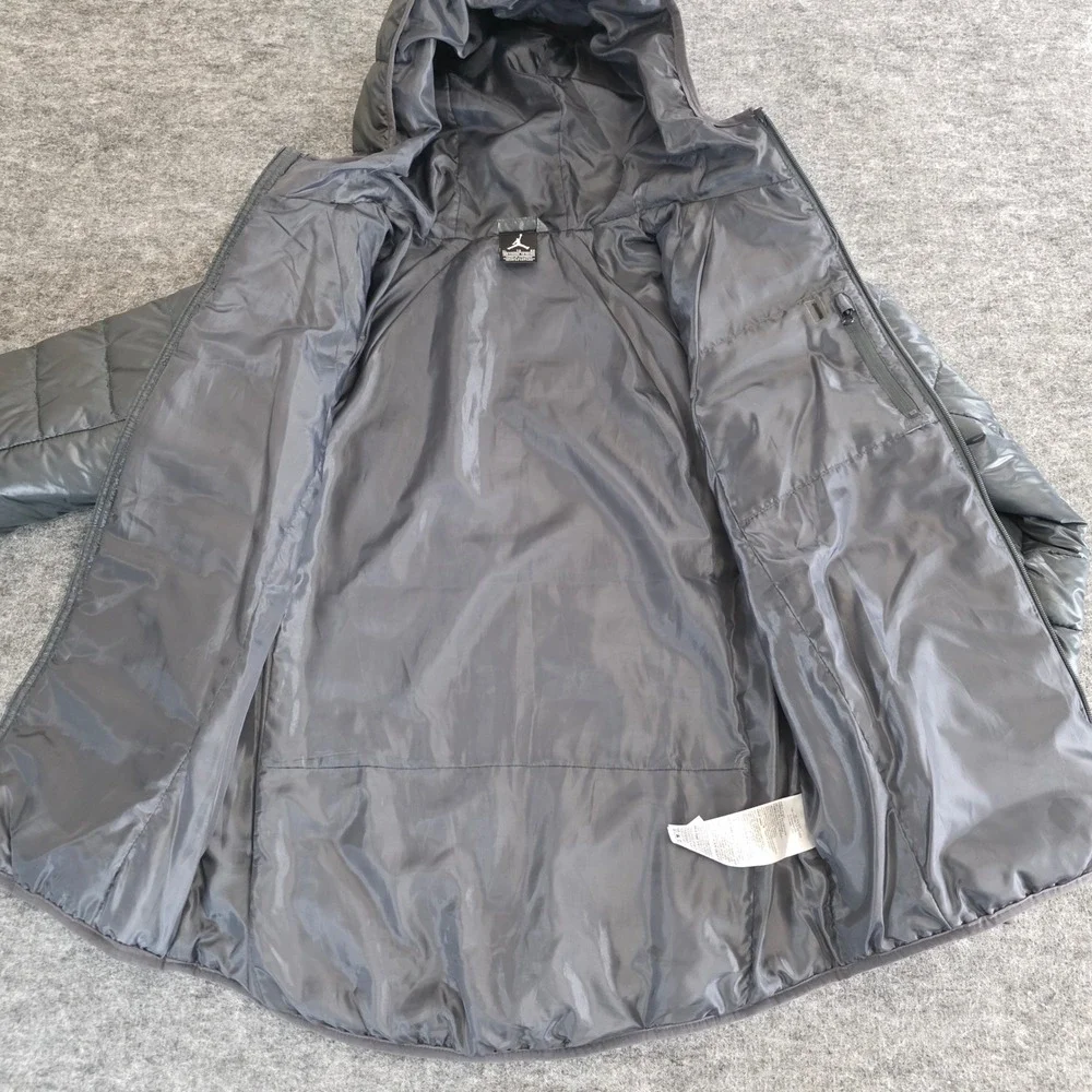 Jordan‎ Kids Puffer Hooded Jacket Gray Zip Up Lightweight Size XL